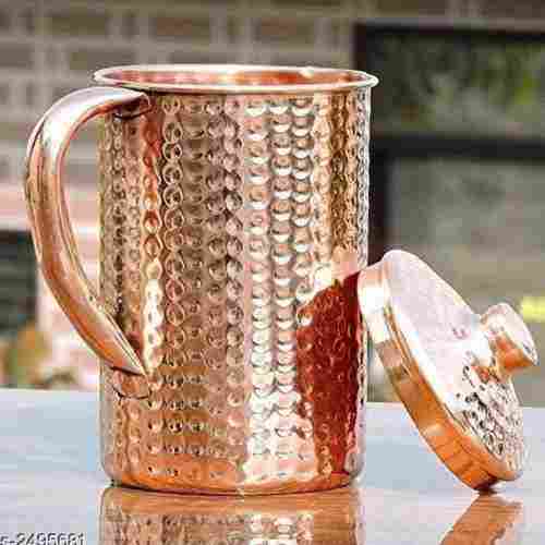 Copper Hammered Jug With Lid