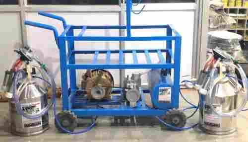 Double Bucket Milking Machine With Trolley With Silicon Liners