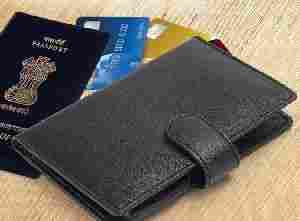 Black Color Leather Passport Holder