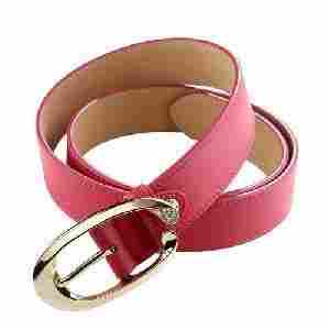 Pink Color Genuine Leather Ladies Belts