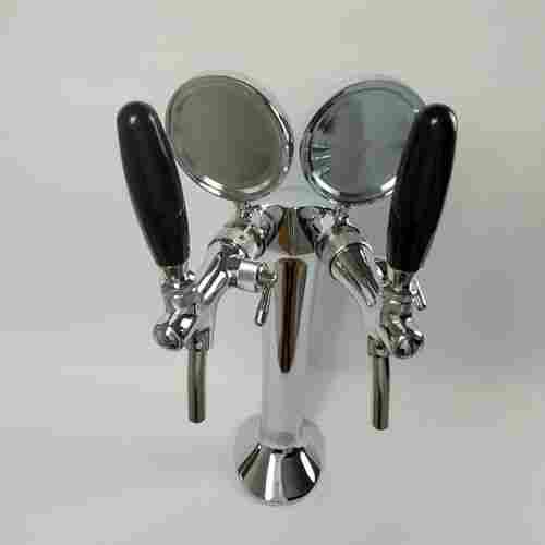 Chrome Plated Brass Cobra Beer Tower With Double Faucet