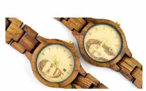 Round Shape Wooden Watch