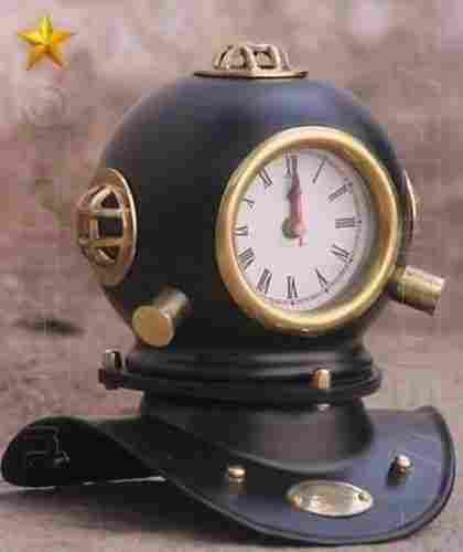 Reproduction Us Navy Antique Solid Metal Mini Diving Divers Helmet With Clock