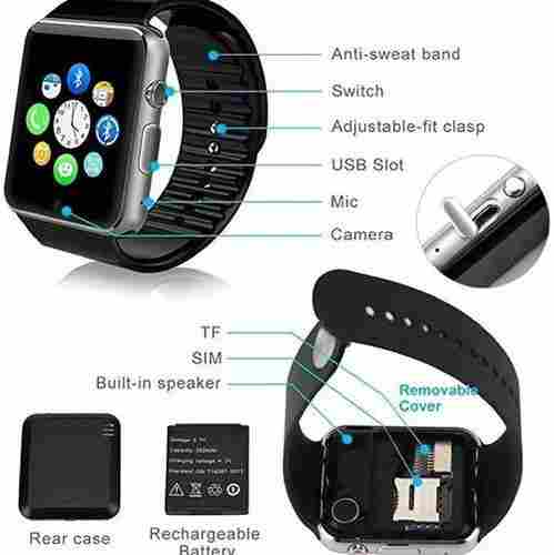 Shopqool A1 Bluetooth Smart Watch (Black)