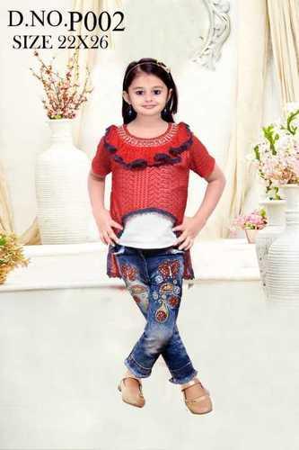 Designer Girls Jeans And Tops Age Group: 4-8 Years