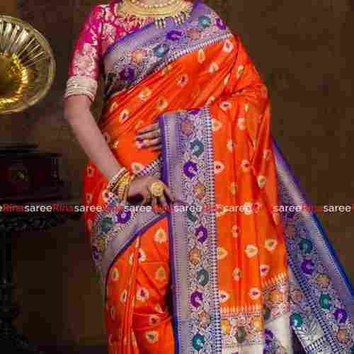 Ladies Multicolour Banarasi Saree