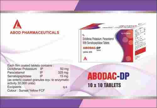 Diclofenac Potassium, Paracetamol Serriatiopeptidase Tablet