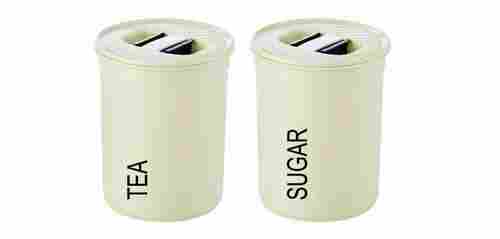 Asian Airtight Tea And Sugar Containers And Jars Set Of 2 Pcs, 850 Ml (Beige)