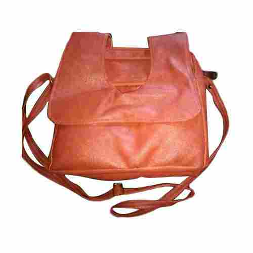 Brown Synthetic Leather Ladies Sling Bag