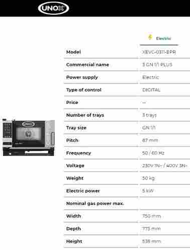 Unox Combi Oven XEVC 0311 EPR