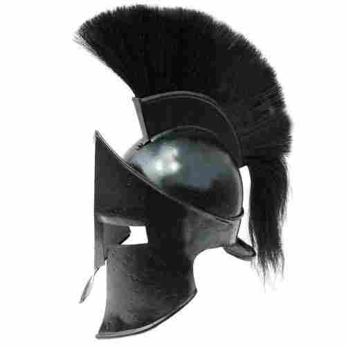 King Leonidas 300 Movie Black Spartan Armor Helmet Black Plume