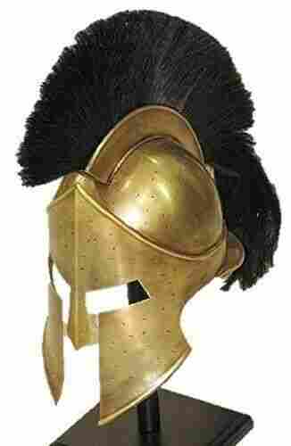 Antique Medieval Greek Spartan Roman Leonidas300 Helmet Black Plume Without Stand