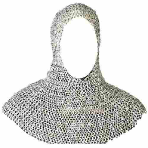 Zinc Finish Medieval Armory Chainmail Coif Hood Round Flat Riveted 9mm 17 Gauge