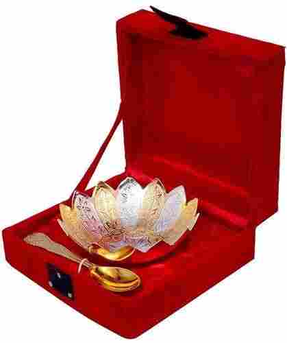 Decorative Silver Gold Plated Single Bowl Set For Wedding Gift