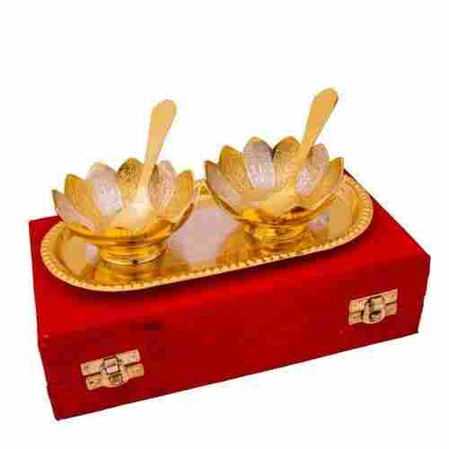 Silver Gold Plated Decorative Bowl Set For Gifts