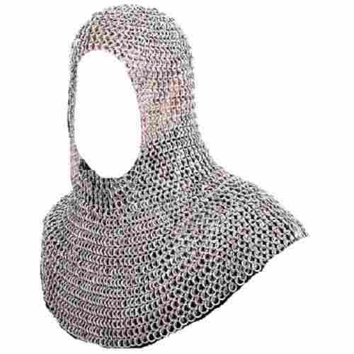 Zinc Finish Medieval Armory Chainmail Coif Hood