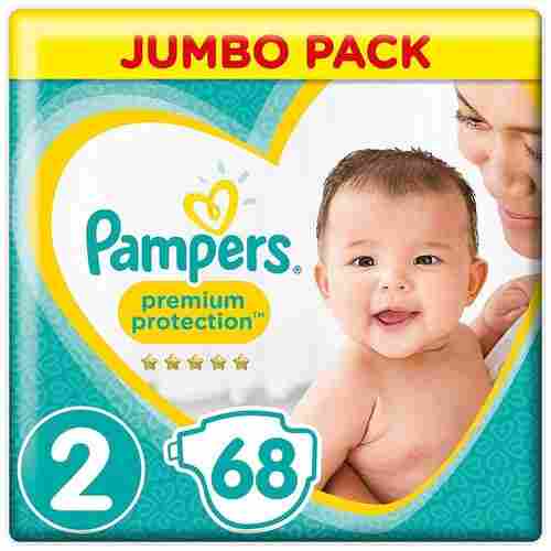New Baby Diapers With Wetness Indicator Jumbo Pack Of 68 (Pampers) 
