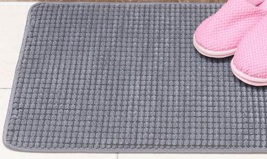Microfiber Gray Bath Mat Back Material: Anti-Slip Latex