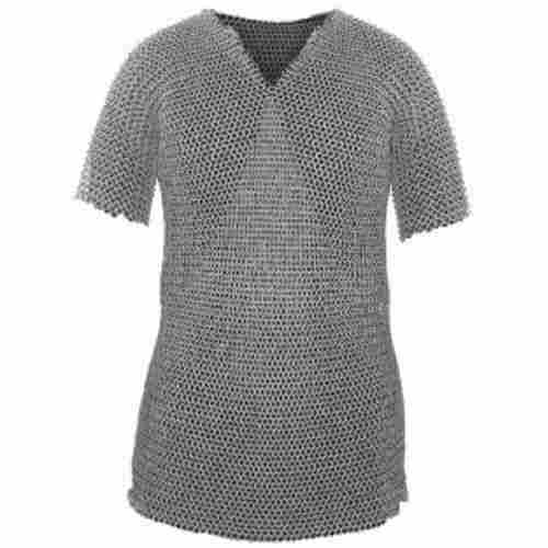 Mild Steel Natural Butted Chainmail Half Sleeve Shirt 9MM