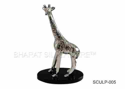 Silver Coated Symbol Of Wisdom Style Pure Silver Giraffe Sculpture