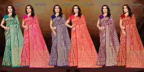 Jacquard Silk Heavy Pallu 100% Weaving Saree