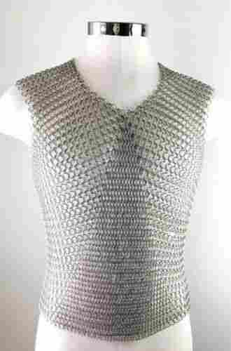 Mild Steel Black Butted Medieval Armor Chainmail Sleeveless Shirt