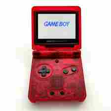 Nintendo Game Boy Advance GBA SP Clear Red System AGS 101 Brighter