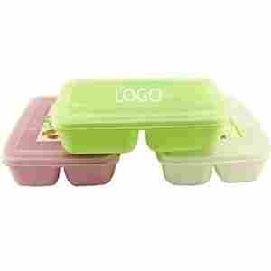 Multi Color Plastic Lunch Box With Spoon