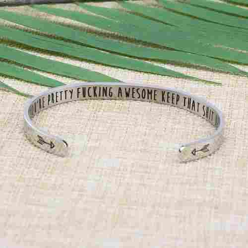 Personalized Silver Bracelet Cuff Bracelets Encouragement Gifts For Women