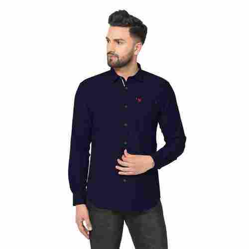 Blue Color Full Sleeves Mens Casual Shirt