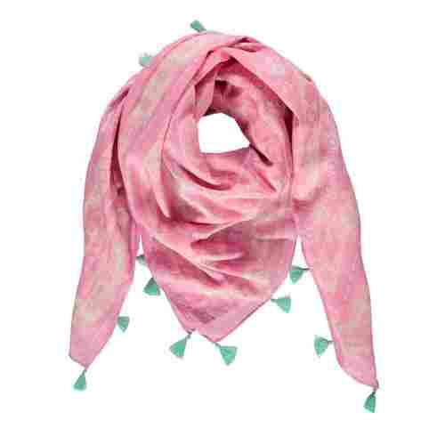 Block Printed Casual Wear Cotton Voile Scarf