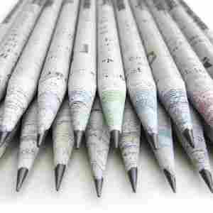 Recycled Newspaper Eco Friendly Pencils