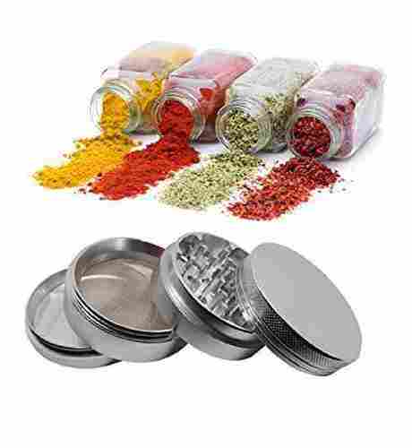 Grinder Herb Grinder (4.5 cm) With Zero Noise Plastic Ring and Magnetic Cap