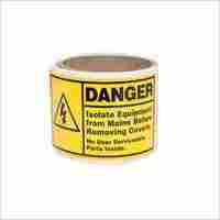 Yellow Safe Warning Paper Label
