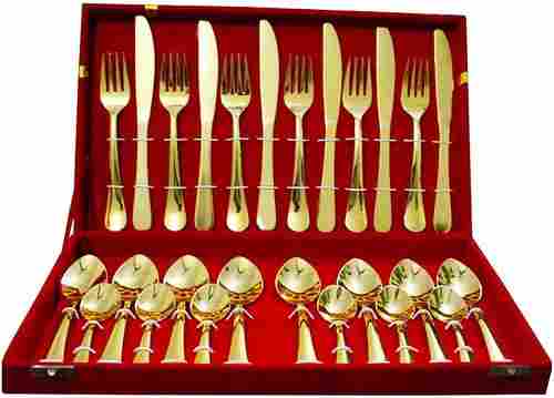 26pcs Stainless Steel Gold Plated Royal Cutlery Set