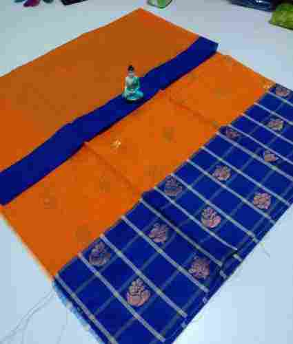 Silk Cotton Korvai Border Saree With Jacquard Design