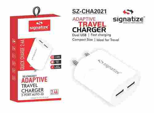  SZ 2021 सिग्नेटाइज़ डुअल USB फास्ट अडैप्टिव ट्रैवल चार्जर 2.4amp
