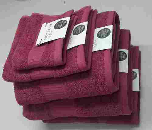Maroon Color Bath Plain Towels