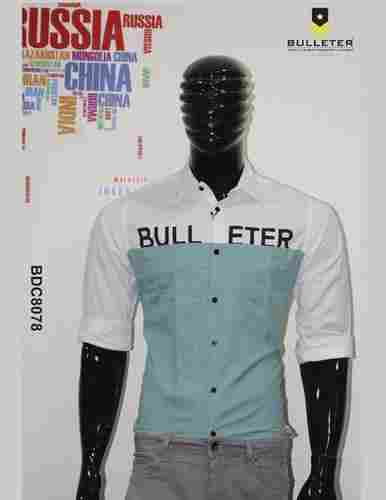 Half White Men Designer Shirt