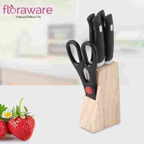 Floraware Kitchen Knife Set With Wooden Block