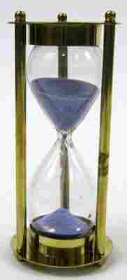 Brass 3-min. Hourglass Purple Sand Timer