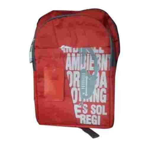 Polyester Red Printed School Bag
