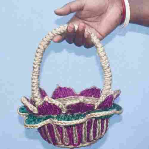 Handmade Jute Basket - Tricolor
