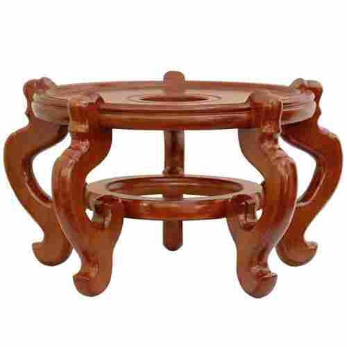 Honey Rosewood Wide Fishbowl Plant Stand