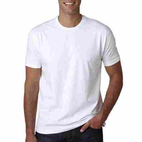 Mens White Plain T Shirt