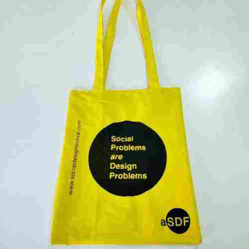 Stylish Yellow Cotton Tote Bag With Handle