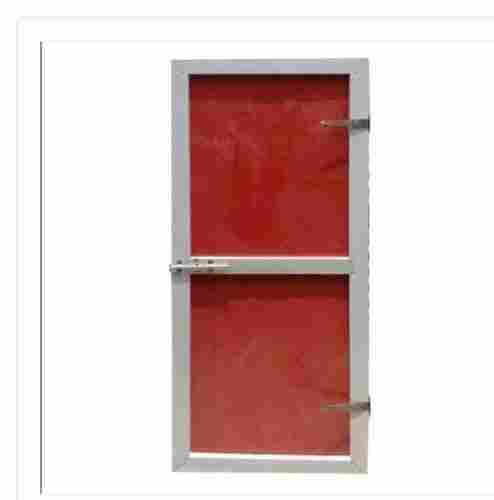 Red And Grey Toilet Door