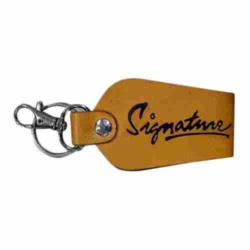 Leather Yellow Leather Keyring
