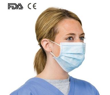Blue And White 3 Ply Pp Non Woven Mask