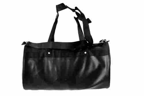 Black Color Gym Leather Duffel Bag
